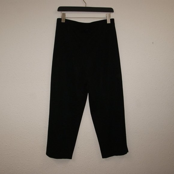 MISOOK Black Knit High Waisted Crop Pants sz M Petite - Picture 5 of 10